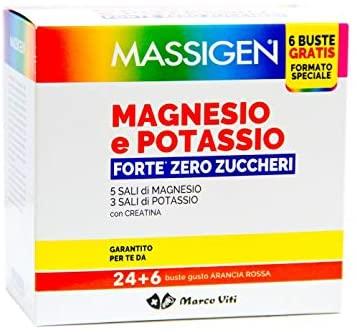 MASSIGEN MAGNESIO E POTASSIO FORTE ZERO ZUCCHERI 24+6 BUSTINE MASSIGEN MAGNESIO E POTASSIO FORTE ZERO ZUCCHERI 24+6 BUSTINE